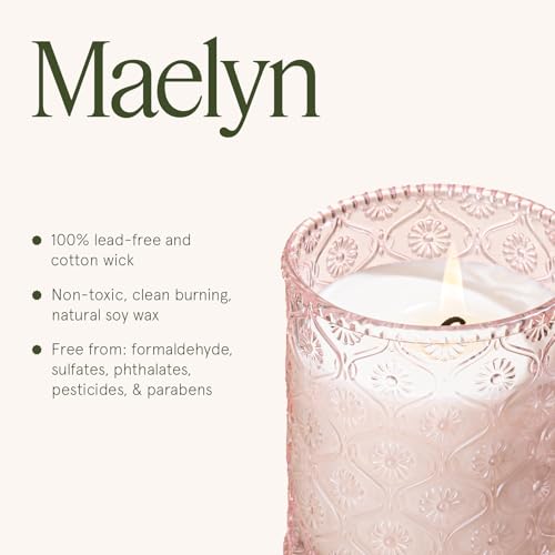 LA JOLIE MUSE Santal Rose Scented Candle – Saffron, Rose & Leather | 6 oz Natural Soy Wax | 40 Hours Clean Burn | Self Car...