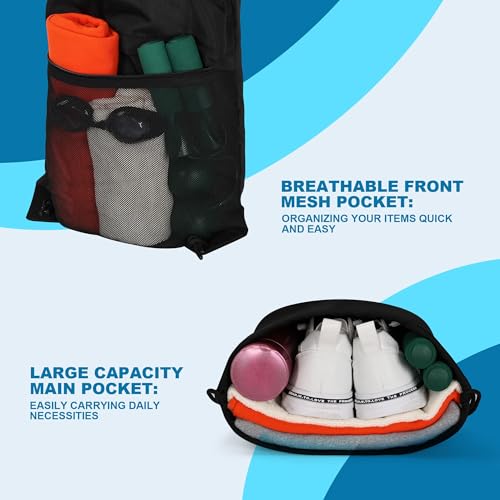 TILYMOL Drawstring Backpack Gym Bag - String Gym Bag for Men & Women, Lightweight Cinch Sports Sackpack for Beach, Travel,...