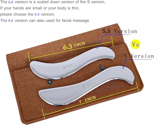 BYYDDIY Stainless Steel Gua Sha Muscle Scraper Tool,Scar Tissue Tool,Physical Therapy Tools,Muscle Scraping Tool,Guasha Ma...