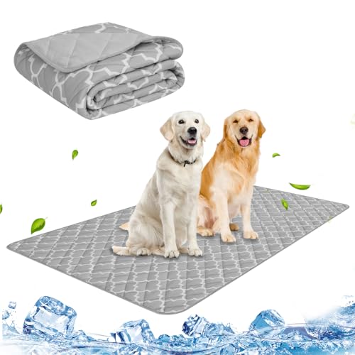 PUPTECK Dog Cooling Mat Pad for Medium Large Dogs, Cooling Blanket for Kennels Crate Floor, Dog Cat Summer Sleeping Bed Ou...