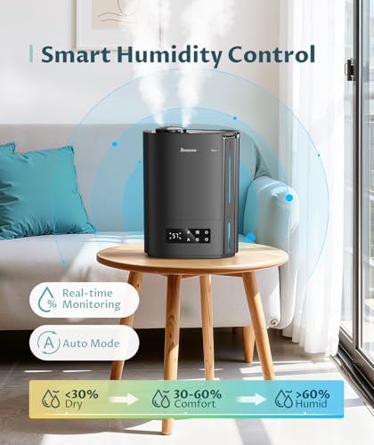 BREEZOME 6L Humidifiers for Bedroom Large Room & Essential Oil Diffuser, Ultrasonic Top Fill Cool Mist Humidifiers for Bab...