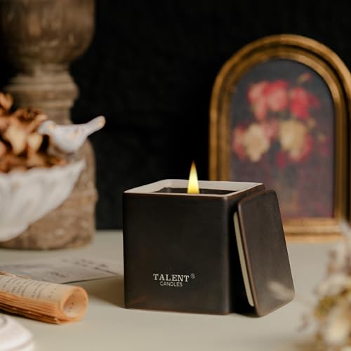 Talent Candles Scented Candles Ceramics Square Cup Long Burn Time Natural Soy Wax Candles Perfect Women & Men Birthday Gif...