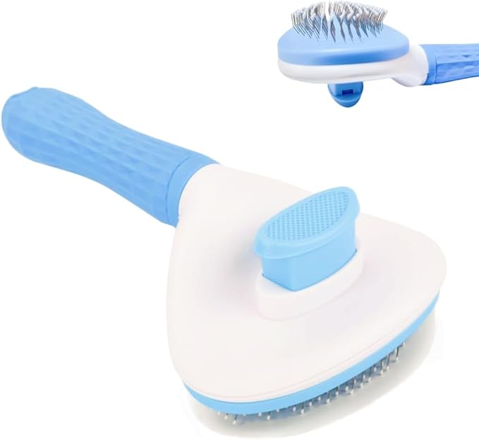 JRKOETY Cat Brush Self Cleaning, Ergonomic Handle,Slicker Cat Brush with Release Button,Tool Suitable for Cats and Dogs Pe...