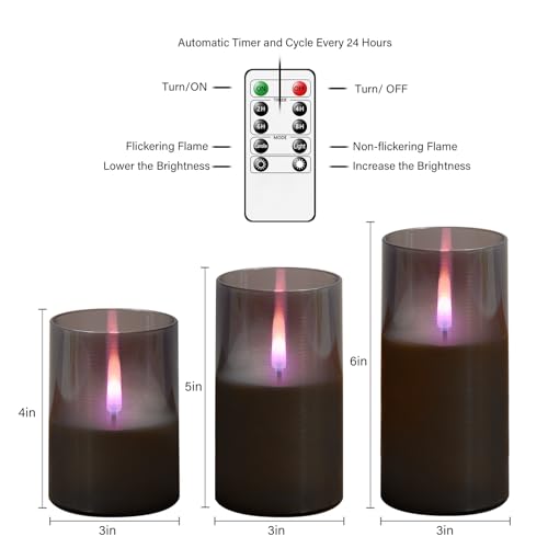 kakoya Flameless Candles Upgraded Realistic Flickering Flame,Battery Operated LED Candles with Remote Timers,Acrylic Elect...