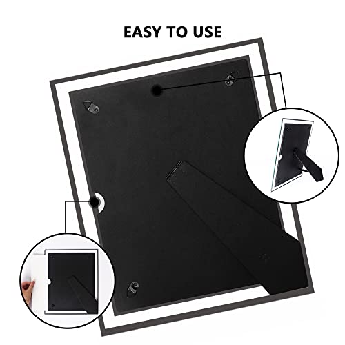 Vienrose 8x10 Picture Frame Set of 2, Clear Glass Photo Frames with Silver Edge, Horizontal or Vertical Display for Tablet...