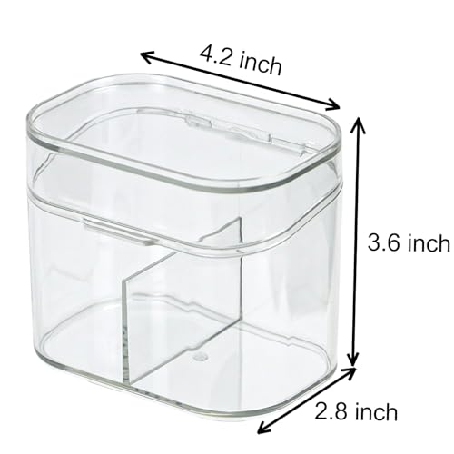 Clear Bathroom Organizer, 2-Size Essentials Set for Hail Accessories & Beauty Supplies,Cotton Swabs,Balls,Pads - Small Cle...