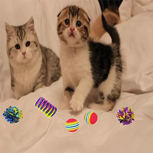 KITCHSTAR 46 PCS Cat Toys for Indoor Cats, Kitten Toys with Cat Spring Toy, Mint Catnip with Crinkle Mouse Ball for Indoor...