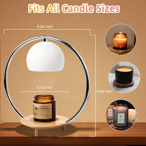 PDGROW Candle Warmer Lamp with Timer & Dimmer, Electric Candle Warmer Light for Jar Candles Burner, Dimmable Wax Melts War...