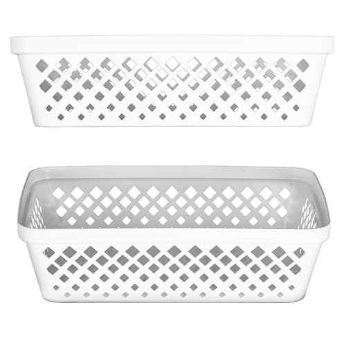 Glad Plastic Storage Basket Set - Multipurpose Drawer Trays, Kitchen Pantry Containers, and Bathroom Bins - 6 Pack Medium ...