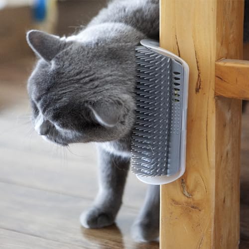 Miwoowim Extended (6.1") 2 Pack Self Grooming Cat Brush - Wall Corner Scratcher with Massage Combs for Long and Short Fur ...