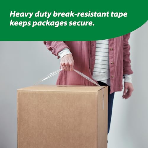 Duck HD Clear Packing Tape Refills - 6 Rolls of Heavy Duty Shipping and Moving Packing Tape - Clear Strong Packaging Tape ...