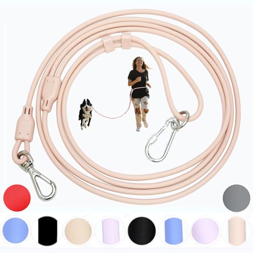 Tiesenci Hands Free Dog Leash Crossbody & Waist for Walking, 9-in-1 No Pull Dog Harness & Leash Set, Waterproof Training S...