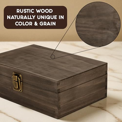 Engraved Memorial Memory Box – Wooden Keepsake Box for Loss of Loved One or Pet – Sympathy Gift – Medium Size – Dark Walnu...