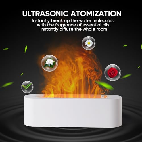 YALEDI Essential Oil Diffuser, Fireplace Flame Fire Oil Diffuser, 150ml Ultrasonic Cool Mist Aromatherapy Humidifier, Scen...