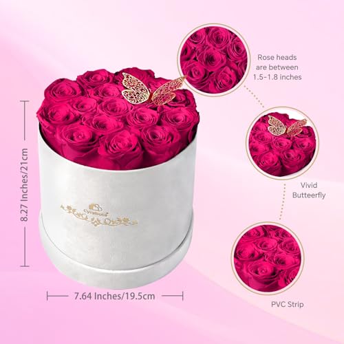 Cyrabota 16 Preserved Roses in a Box, Preserved Flowers Gifts for Women, Forever Flowers for Delivery, Flower Birthday Gif...