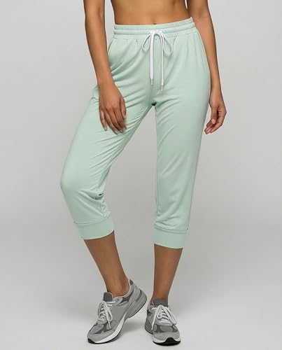 Real Essentials 3-Pack: Women's Ultra Soft Lounge Capri Joggers Sweatpants Athletic Yoga with Pockets(Available in Plus Size)