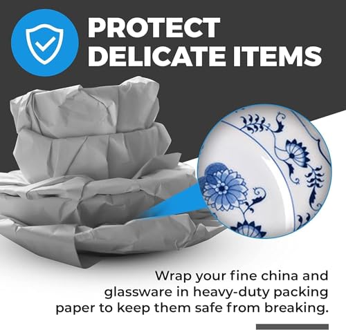 100 Sheets Packing Paper for Moving, Newsprint Paper for Packing Wrapping, Wrapping Paper for Packaging Glasses Dishes - M...