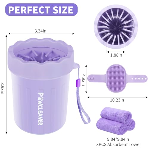 Professional 7 in 1 Dog Paw Cleaner for Dogs & Cats - Includes 1 Portable Paw Washer, 1 Bath Brush, 2 Dog Toothbrushes and...