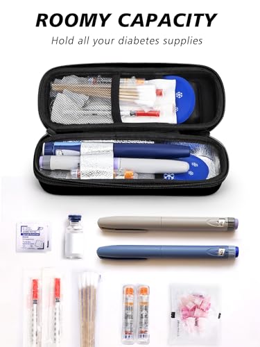 YOUSHARES Insulin Cooler Travel Case with Temperature Display - Refrigerated Medicine Cooling Bag with 2 TSA Approved Ice ...