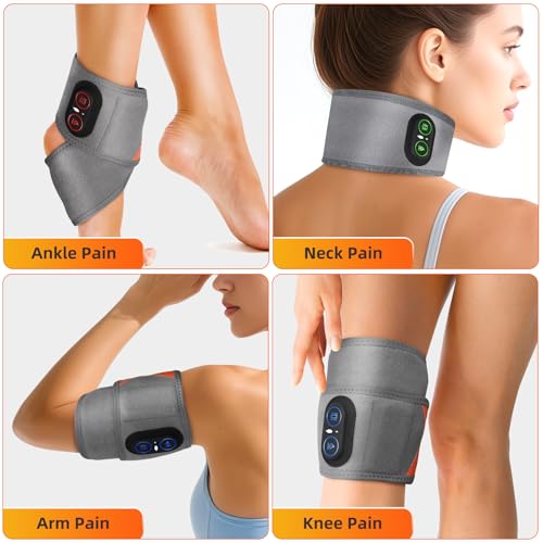 Cordless Wrist Heating Pad for Pain Relief, Wrist Massager for Carpal Tunnel, Heated Wrist Wrap Brace for Arthritis, Red L...