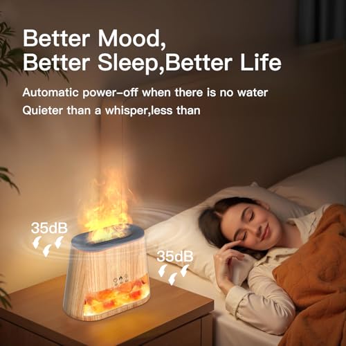 BieJiahWeiBie Luxury Himalayan Salt Lamp Humidifier & Aromatherapy Diffuser - 8 Color Mood Lighting w/Remote for Spa, Bedr...