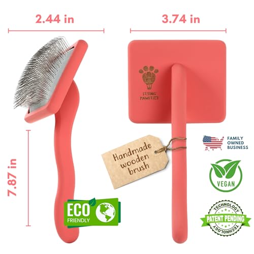 Flying Pawfect Dog Slicker Brush for Grooming Pet Hair - Best Slicker For Poodle & Golden Doodle - Long Haired Tool For Do...