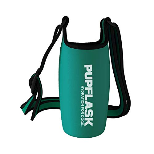 Tuff Pupper PupFlask Insulated Neoprene Dog Water Bottle Holder Sling with Wide Adjustable Shoulder Strap, Great for Trave...