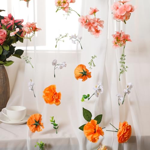 XunYee 6 Pcs 35.4 ft Flower Garlands Artificial Wildflower Vines Floral Hanging Backdrop Fake Flower Garlands Faux Silk Wi...
