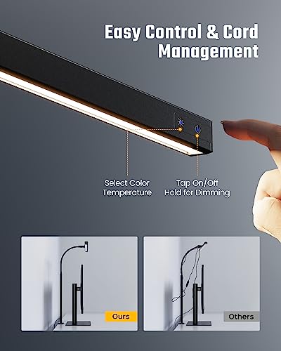 SUPERDANNY LED Desk Lamp for Office Home, Eye-Caring Desk Light with Adjustable Gooseneck, 12W Touch Control Dimmable Brig...