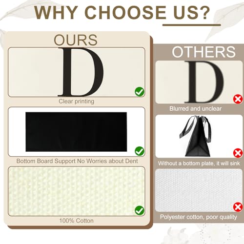 GENGBIN Personalized Canvas Tote Bag for Women Makeup Pouch Initial Beach Bag Removable Bottom Board for Travel Birthday