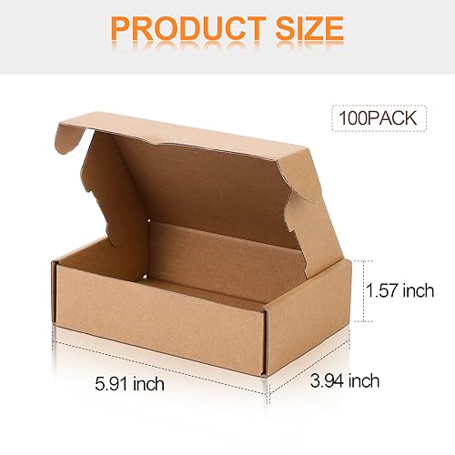 Qilery 100 Pcs Shipping Boxes Cardboard Gift Corrugated Cardboard Brown Boxes Mailer Packaging for Mailing Small Business ...
