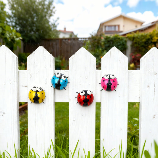 Wrought Iron Beetle And Ladybug Wall Decor For Outdoor Courtyards And Balconies