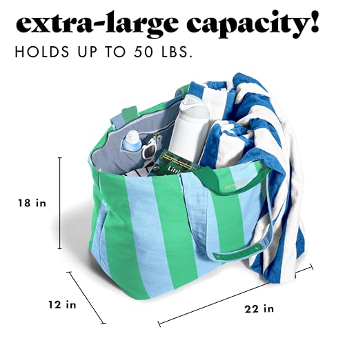 Fit & Fresh Large Beach Bag for Women - Extra Large Travel Tote With Pockets