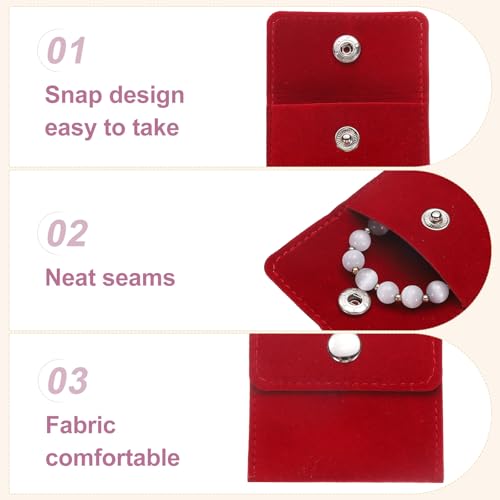 uxcell 6 Pcs Velvet Jewelry Pouches with Snap Button 2.8x2.8 Inch,Soft Jewelry Pouches Storage Bags Small Velvet Gift Bags...
