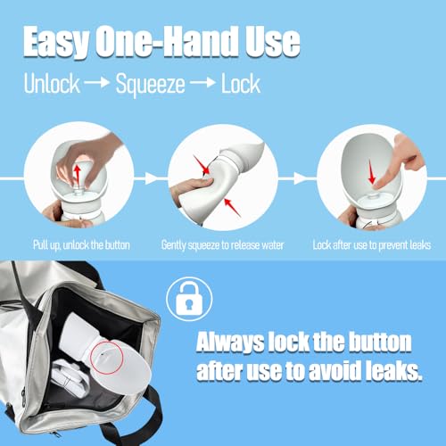 Foldable Dog Water Bottle for Small Dogs & Cats, Leak-Proof Portable Pet Water Dispenser, One-Hand Operation Travel Puppy ...