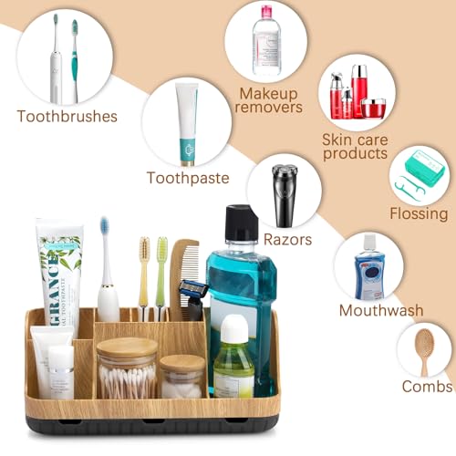 GFWARE Bathroom Organizers and Storage - Detachable 7 Slots Kids Electric Toothbrush and Toothpaste Holde Drainage for Bat...