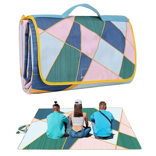 DanCoom Picnic Blanket, Foldable Waterproof Sand Mat, Extra Large Picnic Blanket Outdoor Picnic Mat Beach Blanket for Park...