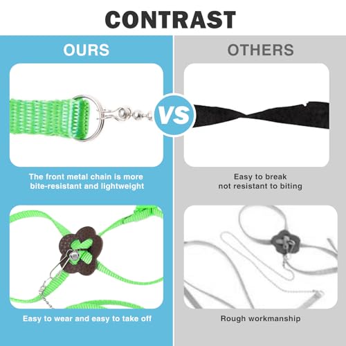 HOKABLE 2 Pack Adjustable Hamster Leash Harness for Harness for Ferret Baby Rabbit Hamster Rat Mouse Leash Lead with Bell...