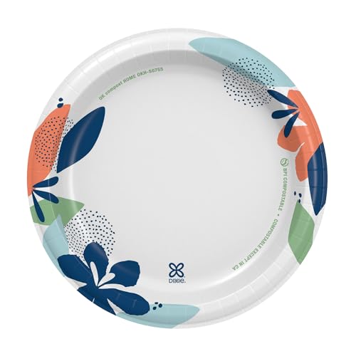Dixie Medium Paper Plates, 8.5 Inch, 90 Count, 2X Stronger*, Microwave-Safe, Soak-Proof, Cut Resistant, Disposable Plates ...