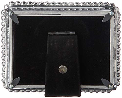Mariposa Beaded 2X3 Double Frame | Silver | Brillante | Frames | Decorative Photo Frames | Recycled SANDCAST Aluminum | Ha...