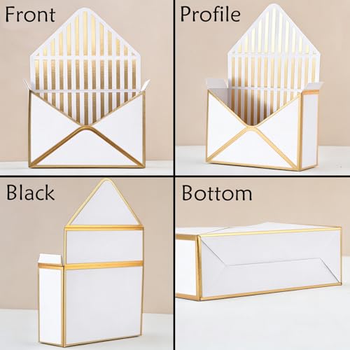 Ncozwo Flower Envelope Boxes Floral Envelope Paper Box Florist Bouquet Folding Gift Packaging Basket for Valentines Day Mo...