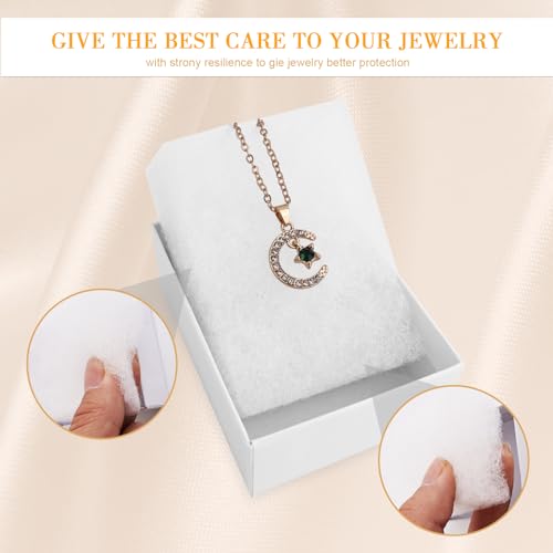 opaprain Cardboard Jewelry White Gift Boxes 10 Pack6x5×1 inches, its apply to displaying necklaces, rings, bracelets, earr...
