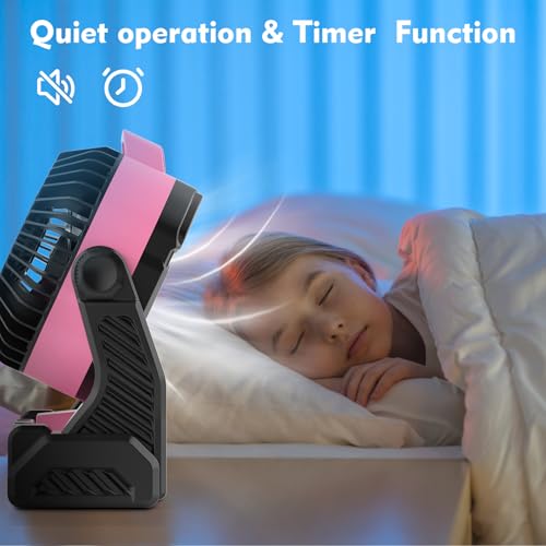 RUNTOP Camping Fan with LED Light, 20000mAh Rechargeable Battery Powered Outdoor Tent Fan with Hook,High Speed 270°Rotatio...
