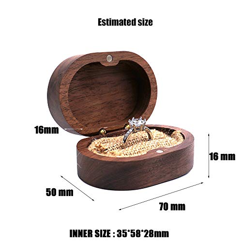 molchagar Ring Box for Wedding Ceremony, 2 Slots Ring Box, It Was Always You Commitment of Love Engraved Wooden Ring Holde...