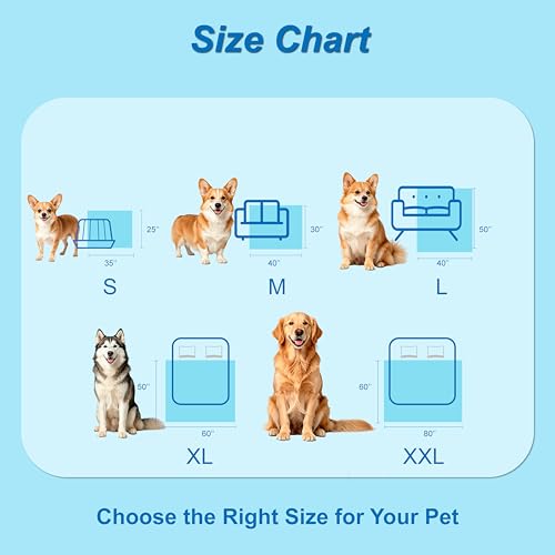 Popfavor Pet Cooling Mat for Dogs Cats Summer Self Cooling Pad,Extra Large Dog Cooling Mat, Q-Max>0.4,Cooling Fabric Washa...
