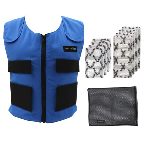 Glacier Tek Cool Vest Personal Cooling, 59 Degrees for 2.5 hours 8 Cool Packs, Recharge in 30 Minutes