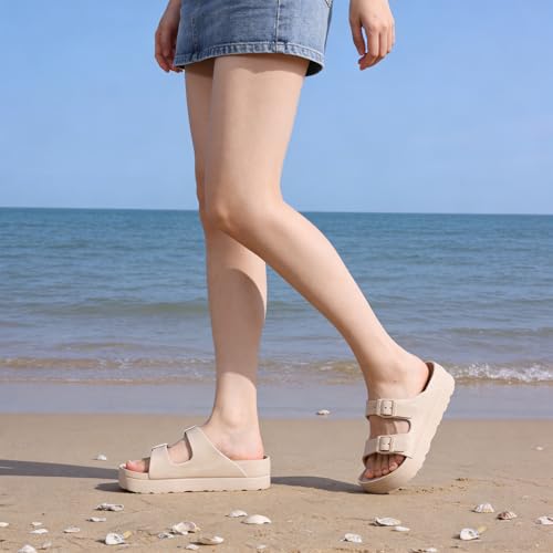 Goosecret Women's Platform Sandals with Arch Support, Chunky Lightweight Foam Slip on Slides, Comfortable Summer Beach San...