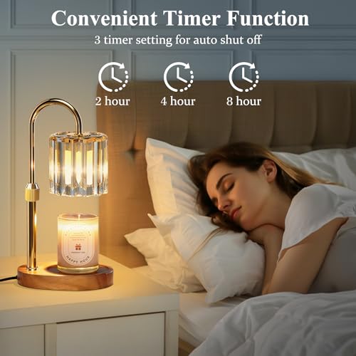 Lukasa Candle Warmer Lamp, with Timer Dimmer Adjustable Height, Home Decor, Room Decor, Wax Melt Warmer for Candles, Gifts...