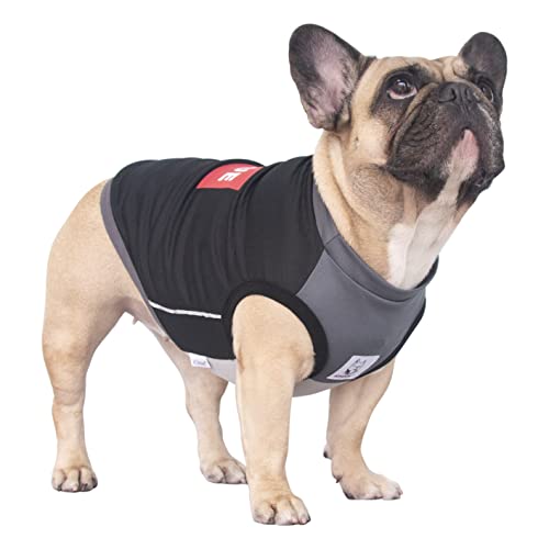 iChoue French Bulldog Summer Cooling Shirt for Dogs UV Sun Protection Vest Sleeveless Stretchy Tank Top English Pug Grey B...