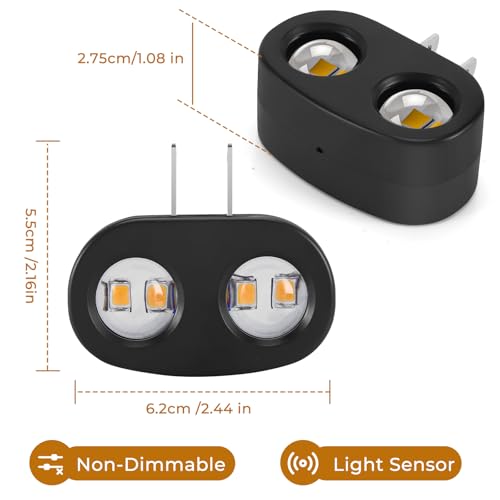 SETEN 4-Pack LED Night Lights Plug into Wall, 5000K Daylight 100LM, Auto On/Off Light Sensor, Rotating Ambient Lighting fo...